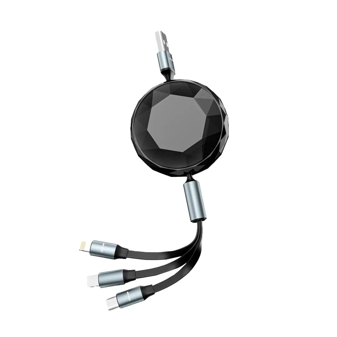 Green Lion 5-in-1 Diamond Retractable Cable - Black