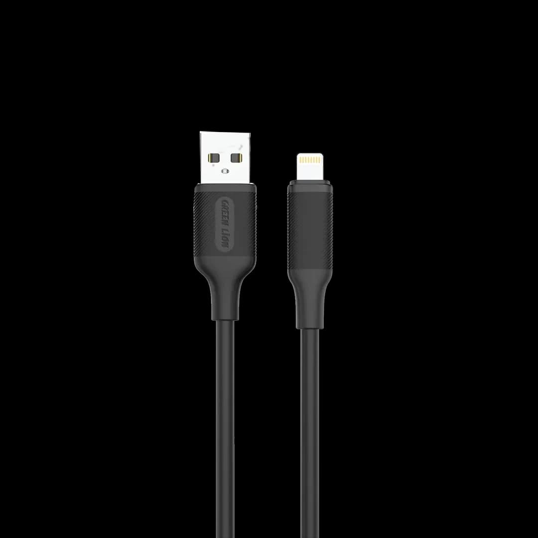 Green Lion USB-A to Lightning PVC Cable 2M - Black