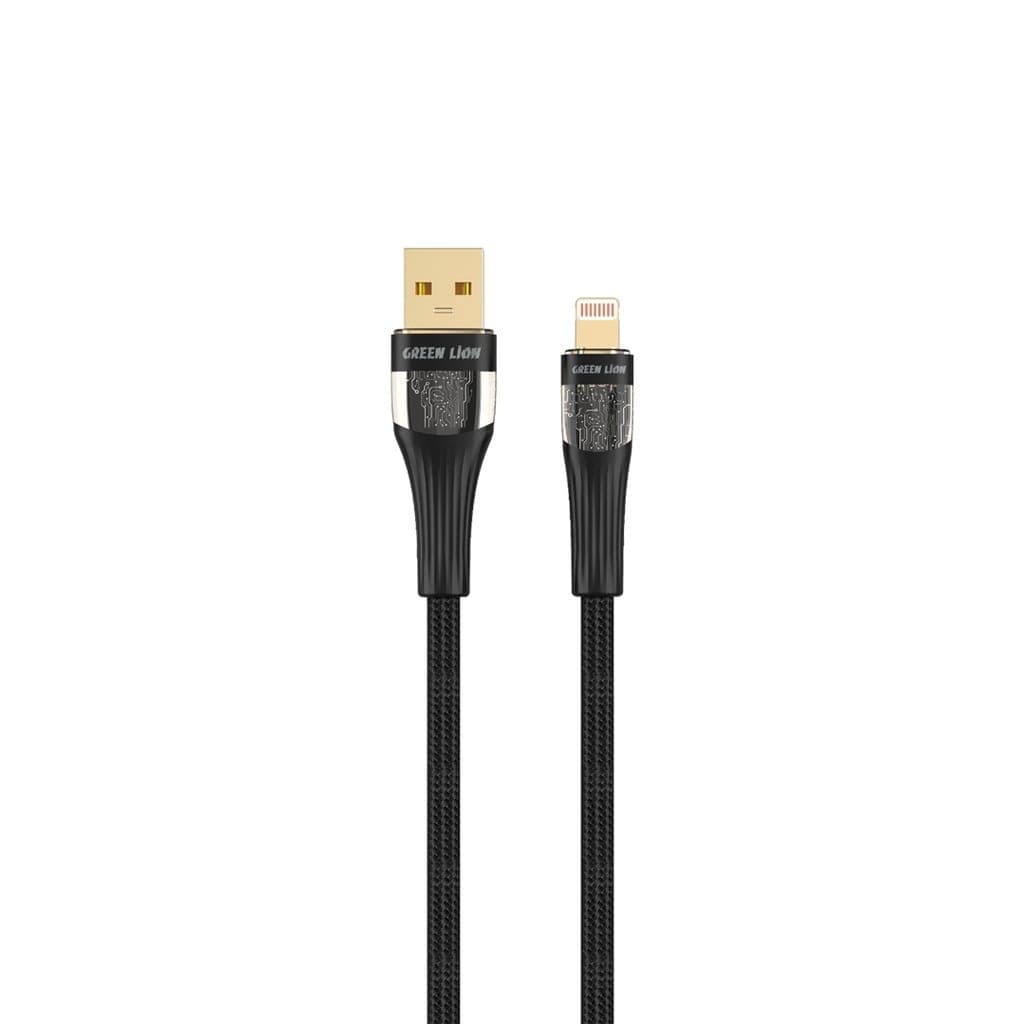 Green Lion Transparent Cable USB-A to Lightning 12W 1M - Black