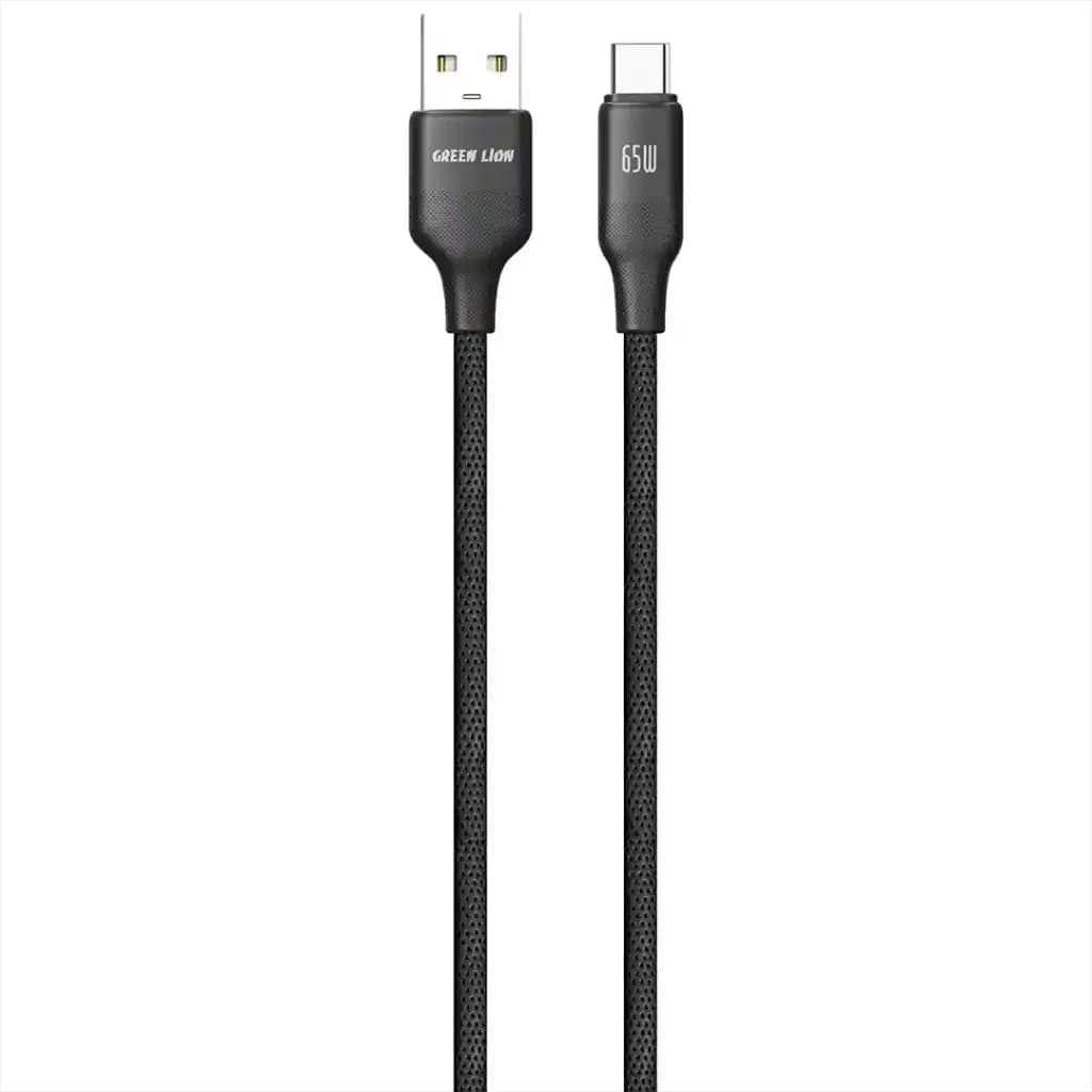 Green Lion USB-A to USB-C TPE 1M Cable 65W - Black