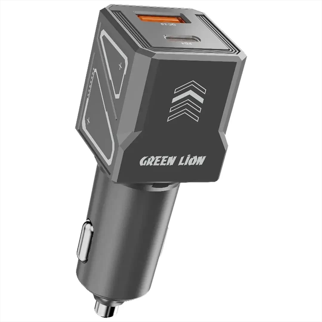 Green Lion Dual Volt Car Charger PD+QC 60W - Gray