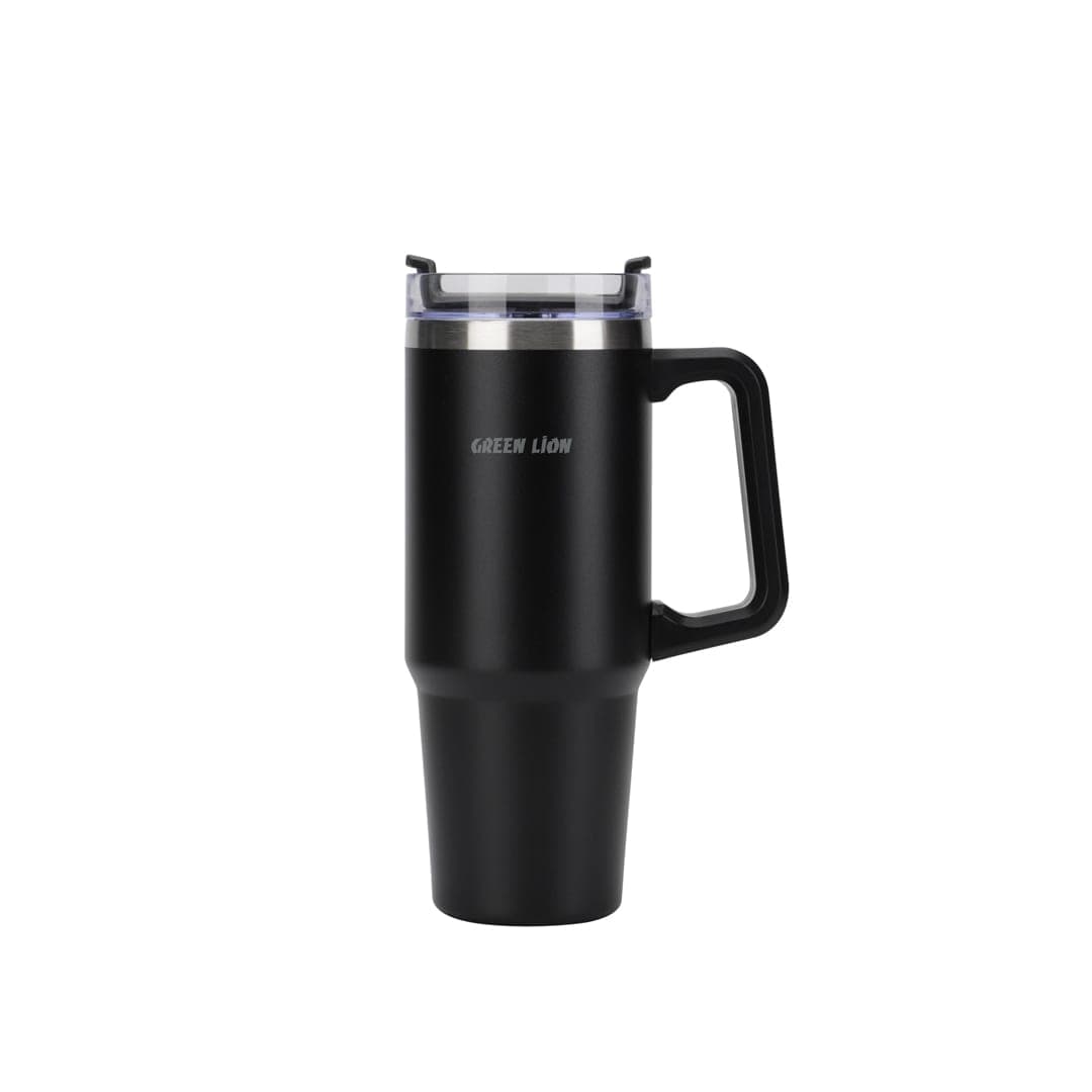 Green Lion Vacuum Travel Mug - Black
