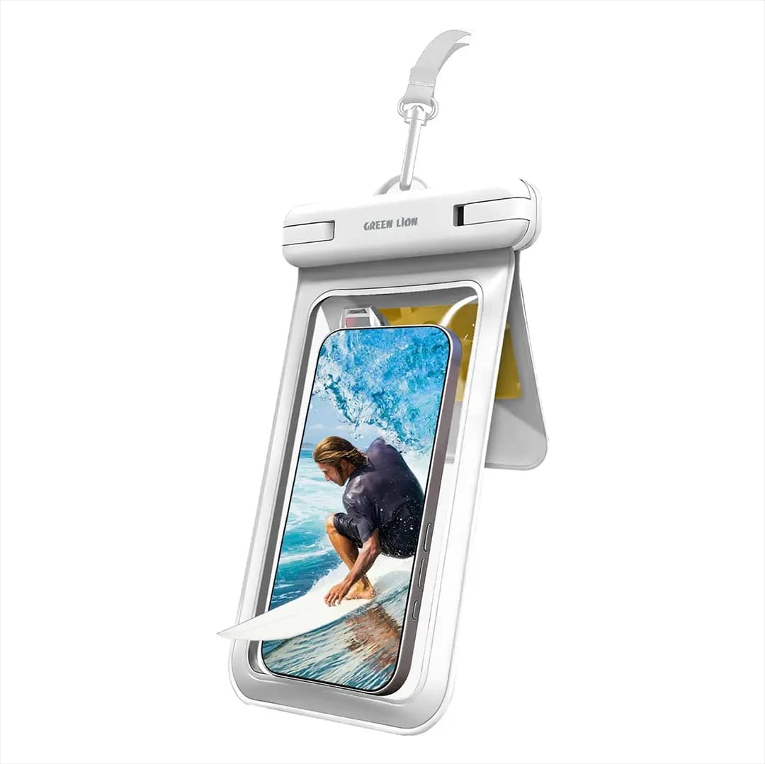 Green Lion AQUA DUO Pouch Phone & Card Storage - White