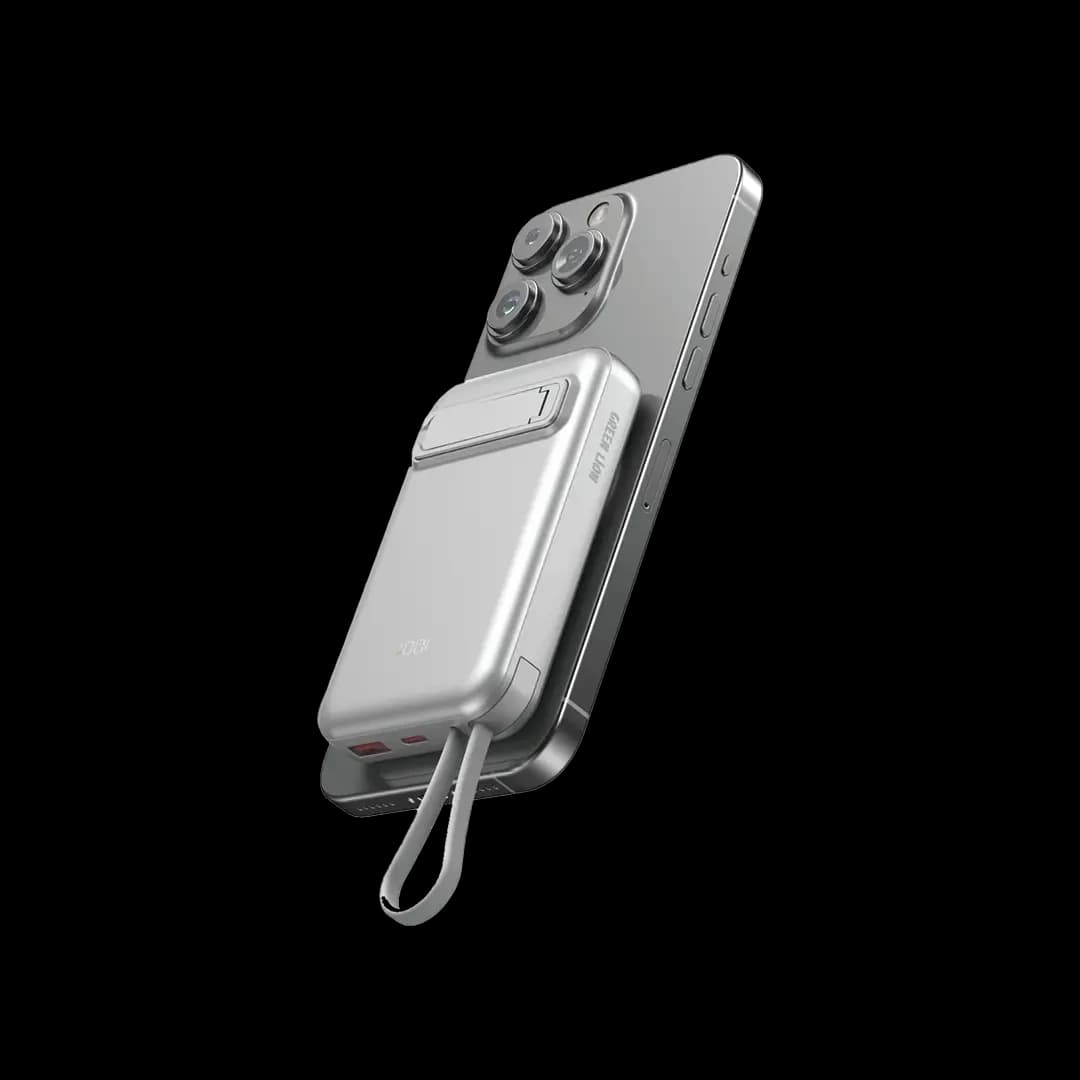 Green Lion DXB Magsafe Power Bank 10000mAh - Silver with Stand