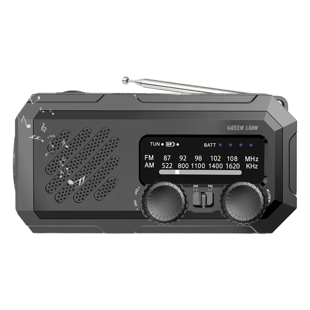 Green Lion G-RADIO LITE 2000mAh Power Bank, Radio, Flashlight - Black