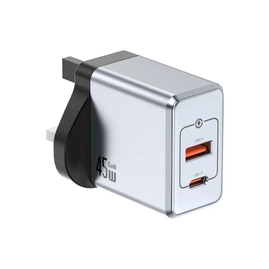 Green Lion GaN Premium UK Plug PD 45W - Gray