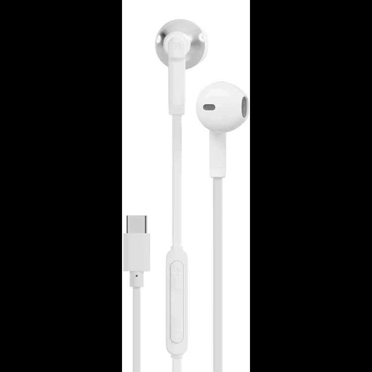 Porodo Soundtec Wired Type-C Semi In-Ear Earphone with Mic - White