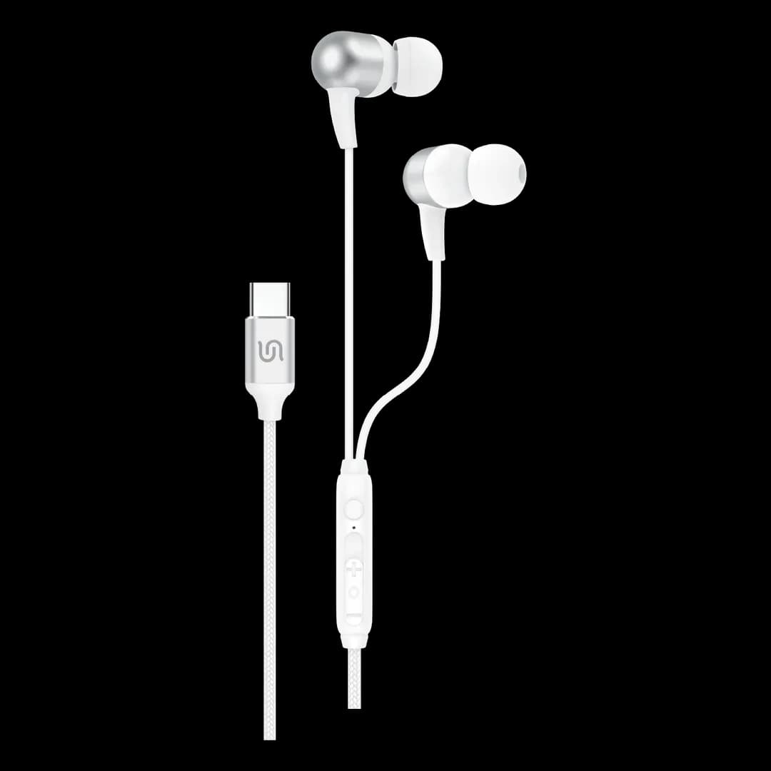 Porodo Soundtec In-Ear Wired Earphones Type-C - White
