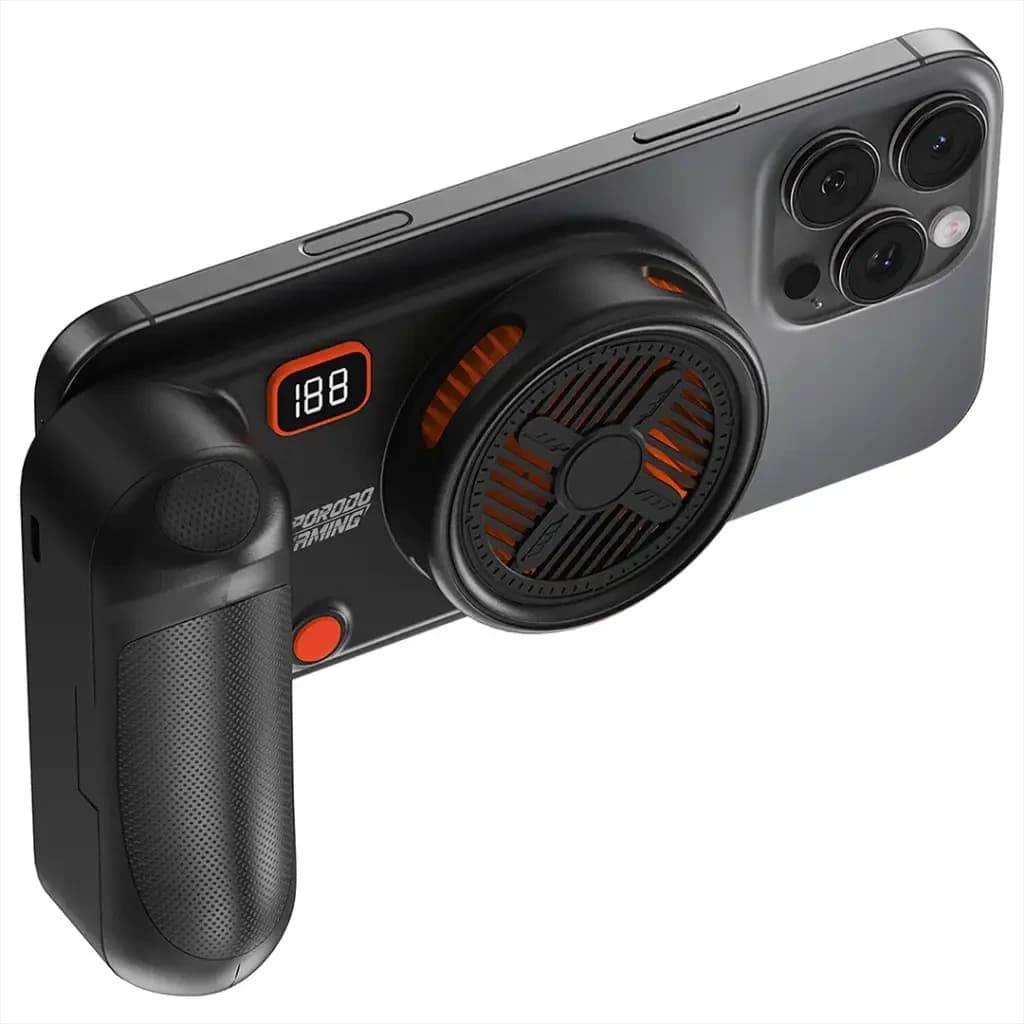 Porodo Gaming ArcticChill Magnetic Phone Cooler + 5000mAh Battery - Black/Orange
