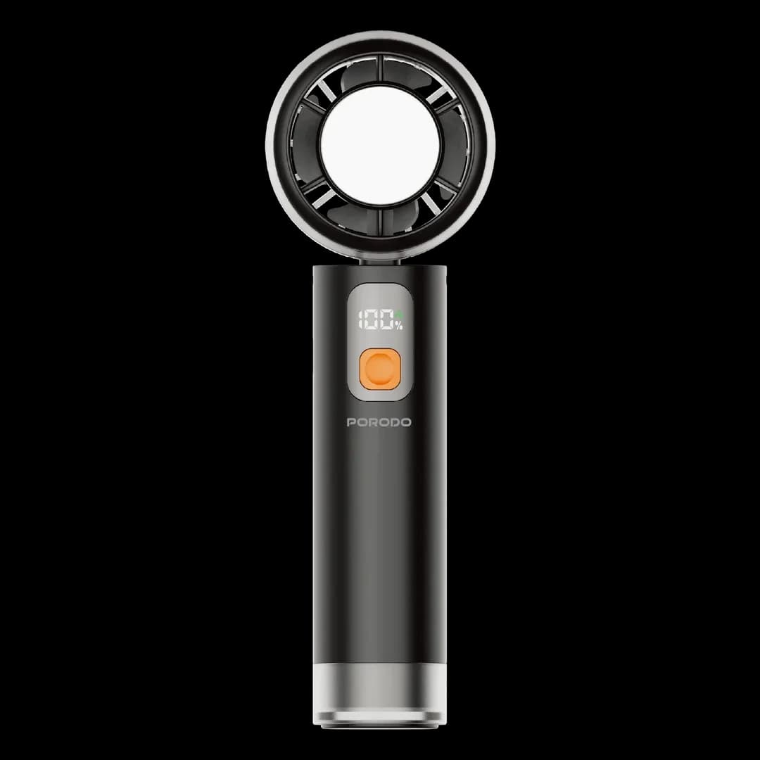Porodo Lifestyle 3000mAh Rechargeable Battery Handy USB Fan - Black & Orange