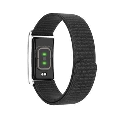 Porodo TrackFit Screenless Fitband, Black/Orange Strap, Silver Case